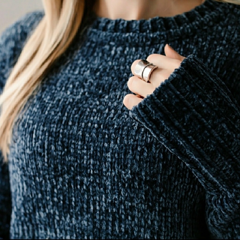 Jewel Blue Chenille Sweater